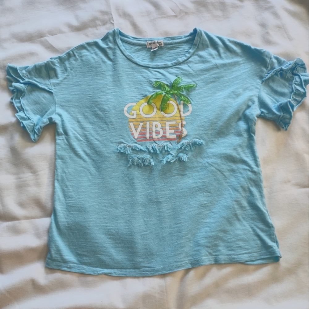 Eyeshadow girls, palm, good vibes top size 14